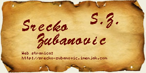 Srećko Zubanović vizit kartica